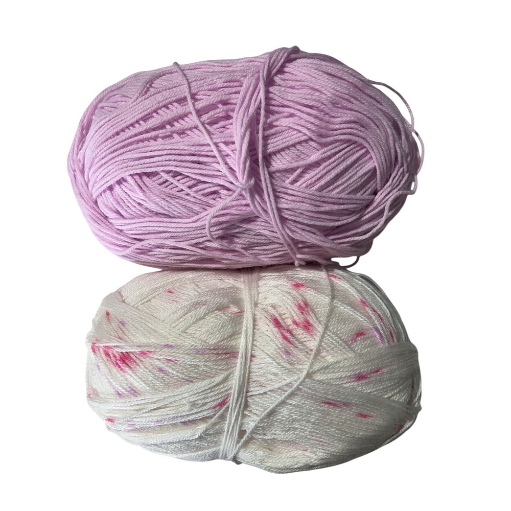 Lot Of 2 Acryllic Yarn Skein Unbranded Sugar Pastel Pink Rose Over 24 Oz Total